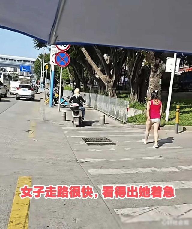 大白天！广东女子有急事出门，全身只穿一件衣了，连裤子都没