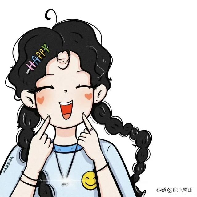 可爱麻辫花女生小姐妹头像