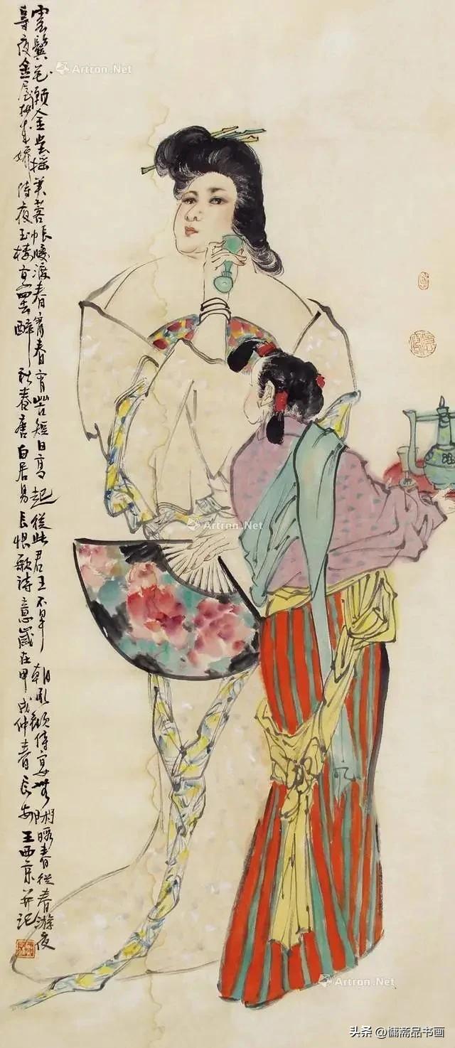 陕西大家王西京画古装美女系列作品欣赏