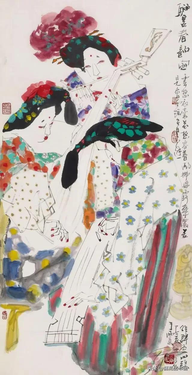 陕西大家王西京画古装美女系列作品欣赏