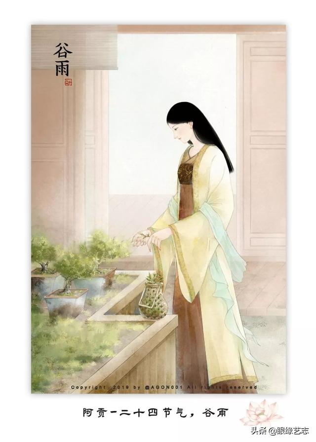 古风美女二十四节气套图，90后插画师的国风味道很正