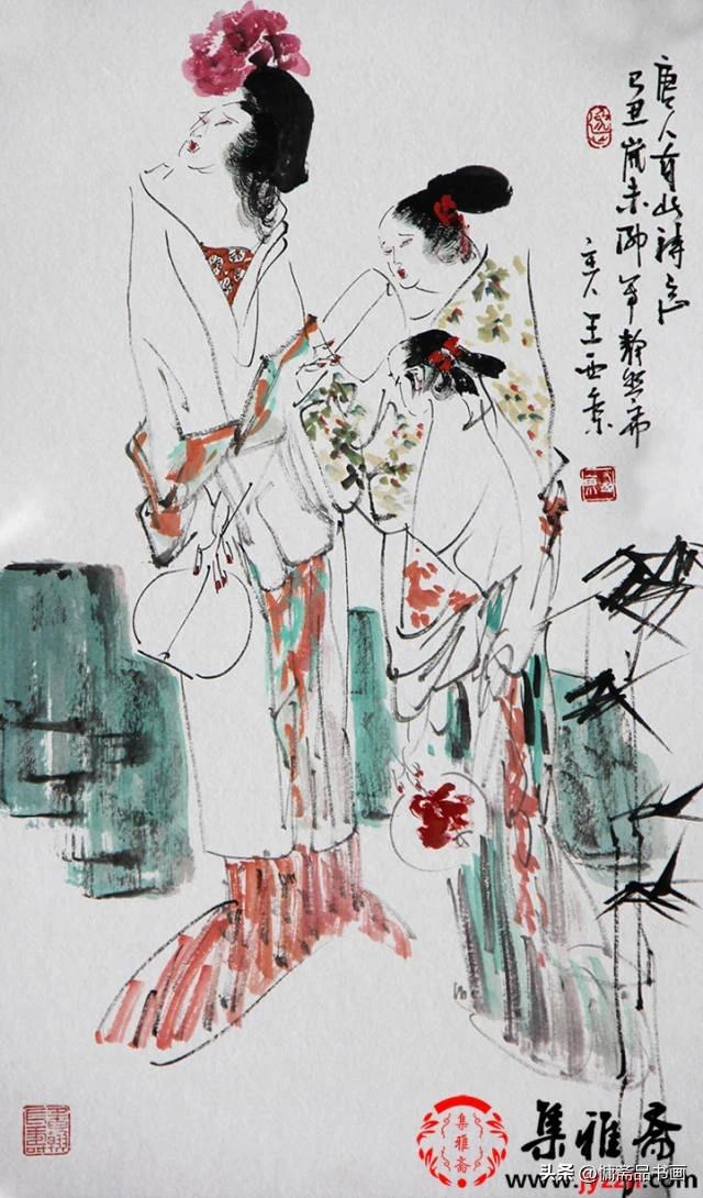 陕西大家王西京画古装美女系列作品欣赏