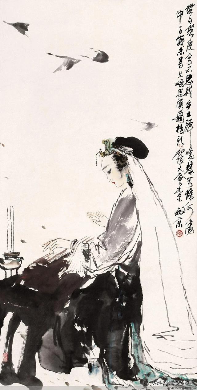 陕西大家王西京画古装美女系列作品欣赏