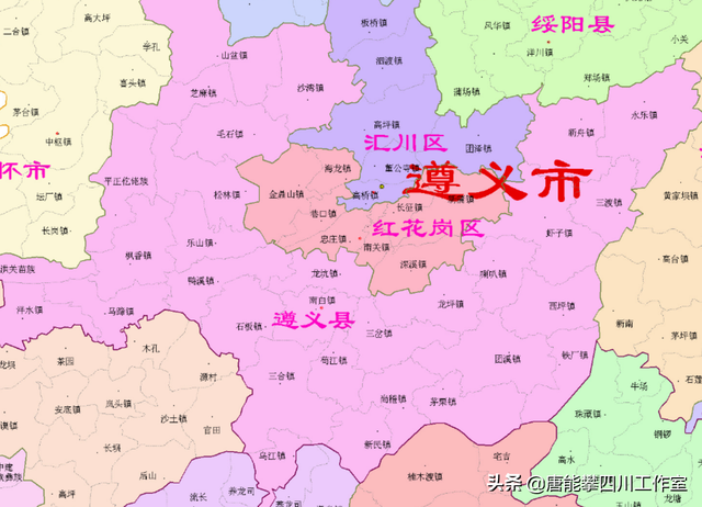 遵义汇川、播州、红花岗3区38镇的变迁：人口、土地、工业统计