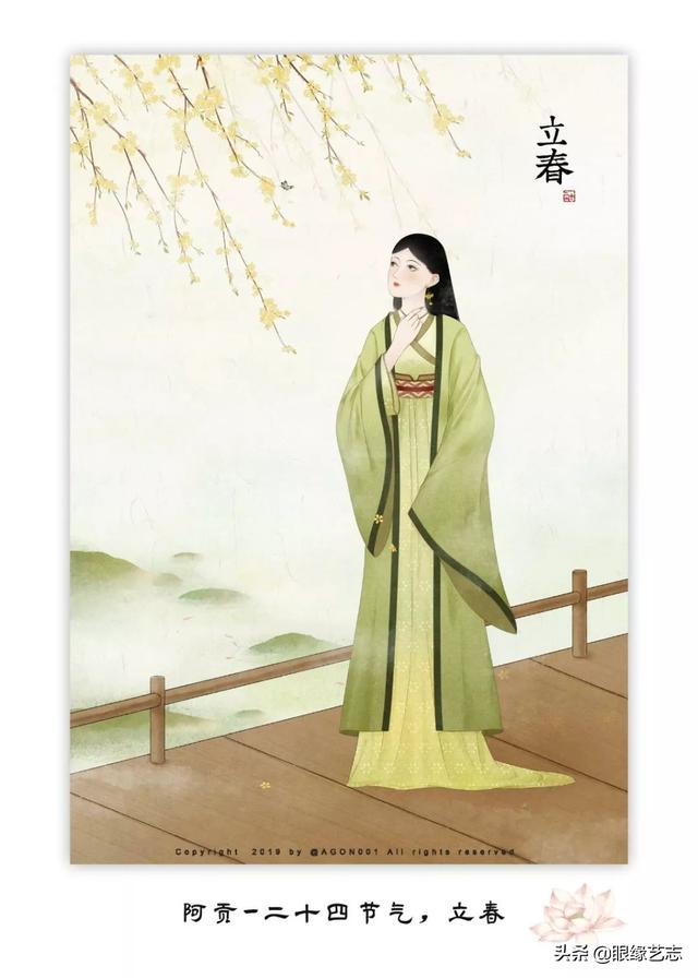 古风美女二十四节气套图，90后插画师的国风味道很正