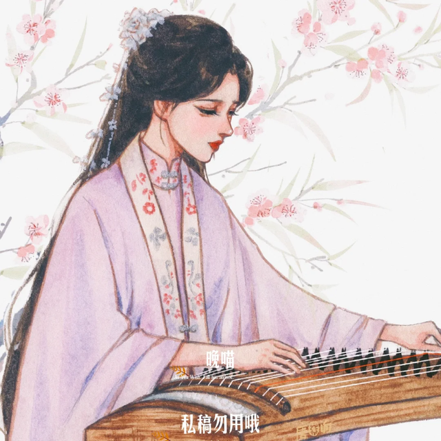 温柔的古风女孩子插画｜青丝绕指，笑靥如花，古风少女，轻舞飞扬