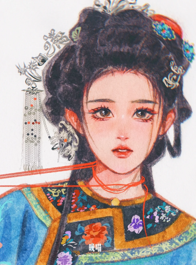 温柔的古风女孩子插画｜青丝绕指，笑靥如花，古风少女，轻舞飞扬