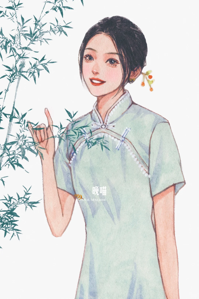 温柔的古风女孩子插画｜青丝绕指，笑靥如花，古风少女，轻舞飞扬