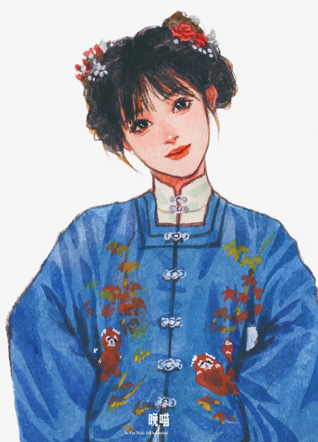 温柔的古风女孩子插画｜青丝绕指，笑靥如花，古风少女，轻舞飞扬