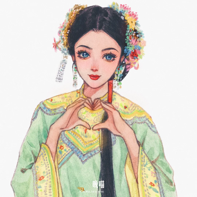 温柔的古风女孩子插画｜青丝绕指，笑靥如花，古风少女，轻舞飞扬