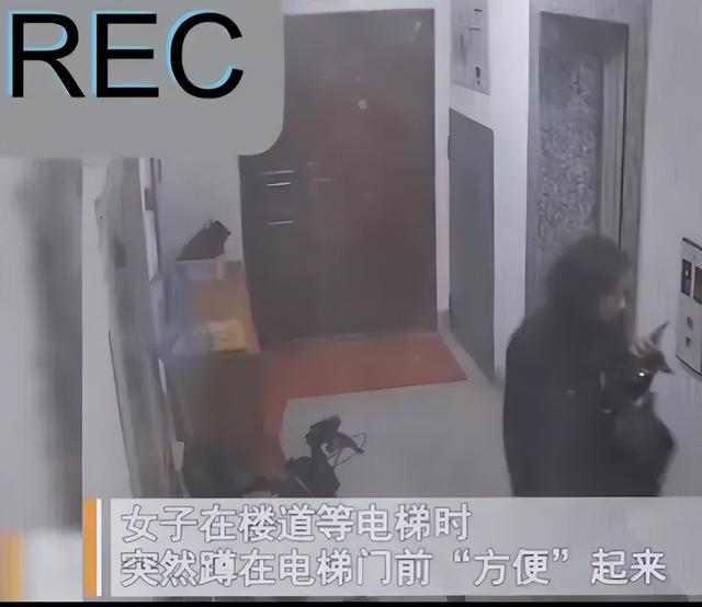 惊呆了！女子电梯门口拉屎被曝光，提裙就走！网友辣评：没擦屁股