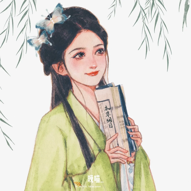 温柔的古风女孩子插画｜青丝绕指，笑靥如花，古风少女，轻舞飞扬