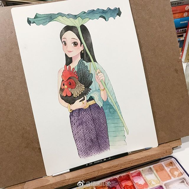 一组美女小像手绘插画~大家喜欢就收走吧~