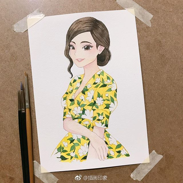 一组美女小像手绘插画~大家喜欢就收走吧~