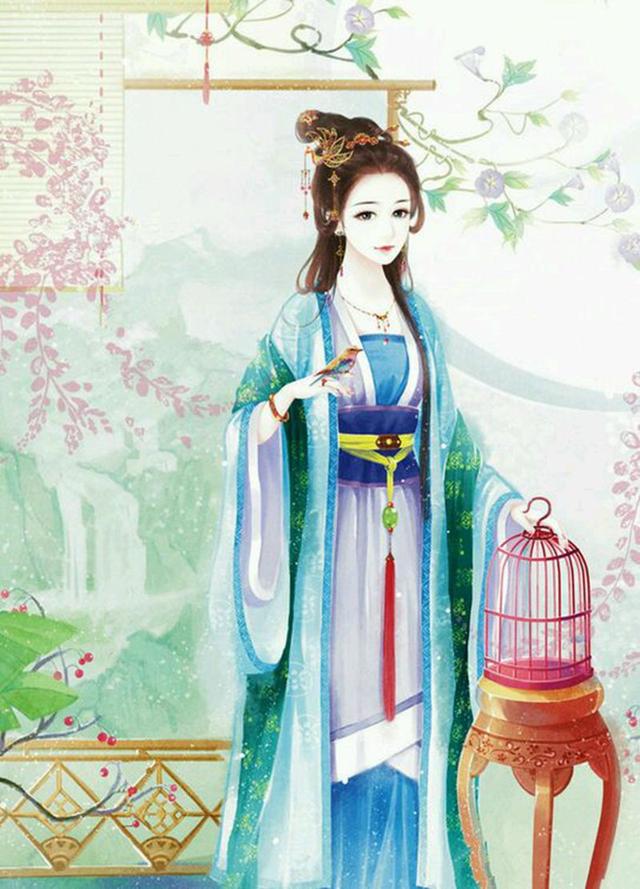 手绘古装美女｜美人如花隔云端