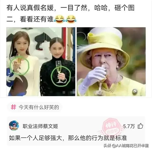 女王戴手套喝红酒香槟被网友拿来比较真假名媛，女王想咋喝就咋喝