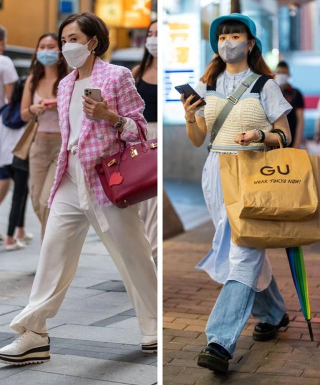 被香港街拍惊艳到了！“阔腿裤”搭配时髦又有气质，适合普通人