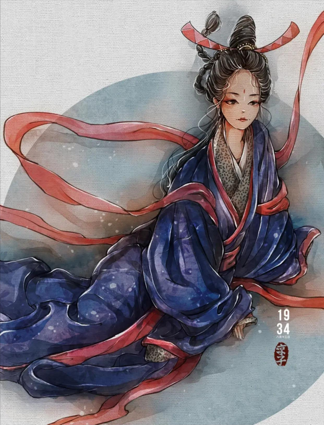 不得不看的一组古风小美人插画，每一个都很有特色，有故事