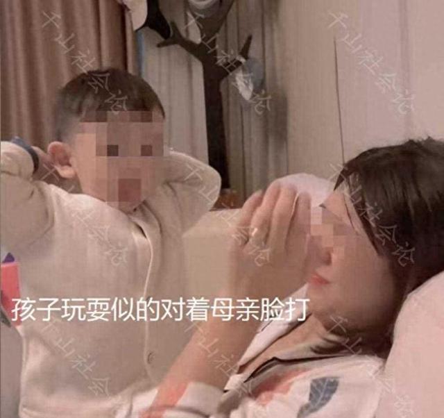 儿子坐妈妈腿上对嘴亲，女子抱着孩子头闭眼顺从，网友：亲得好久