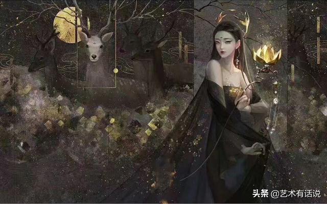 艺术古典美丨古典风格原画美女共赏