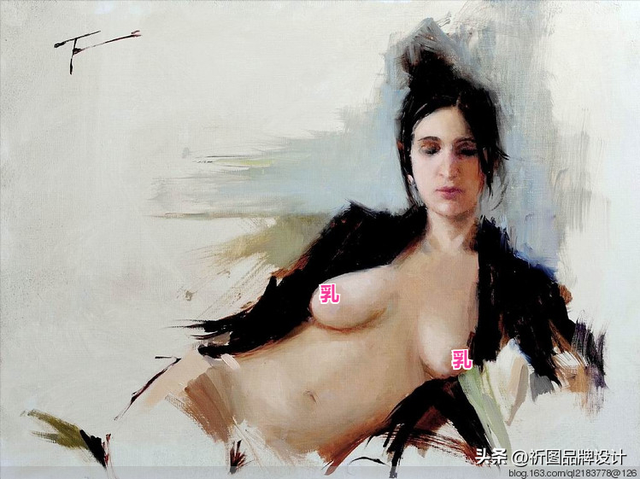 “乳”此美丽的人体油画作品，肌肤如此细腻丝滑，真美