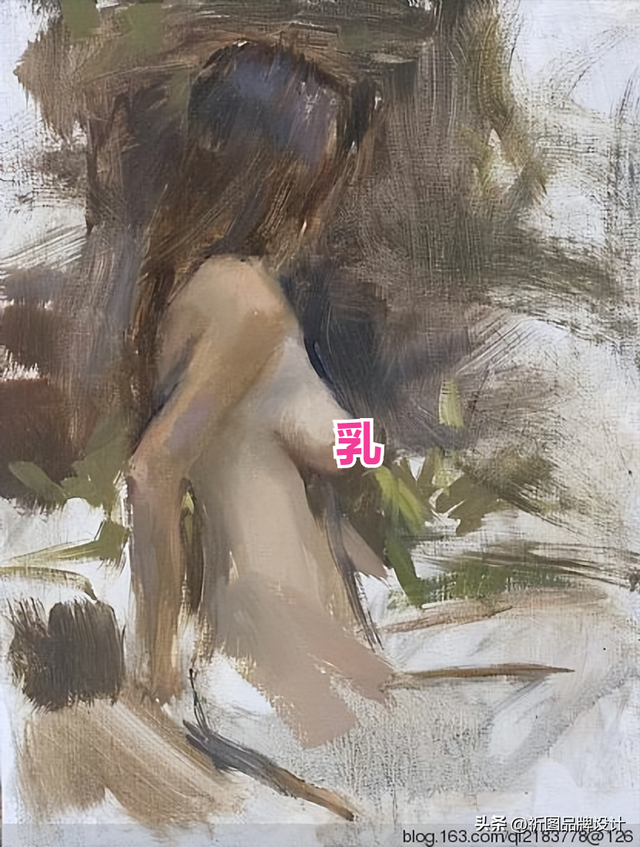 “乳”此美丽的人体油画作品，肌肤如此细腻丝滑，真美