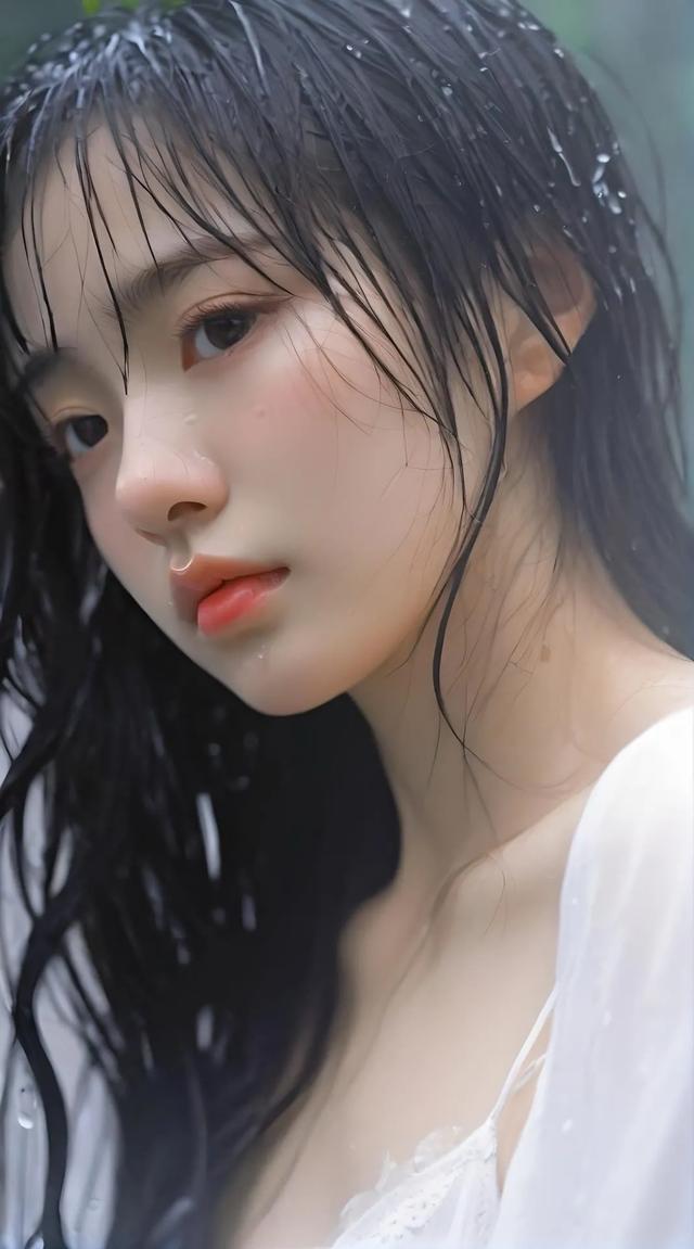 气质美女 纯美女 清纯少女 下雨也是一种美