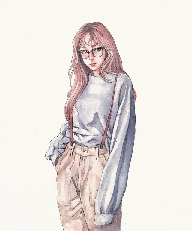 手绘艺术：唯美柔和的时尚水彩女孩插画，原来可以这么美